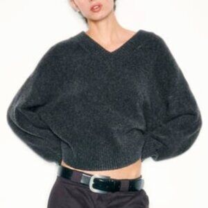 Zara V-Neck Sweater - Gray